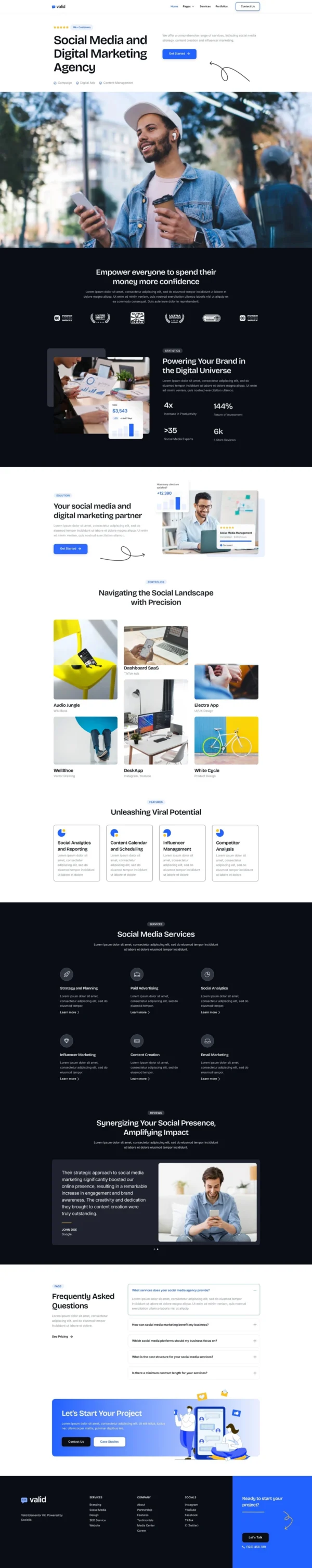 Valid - Social Media & Digital Marketing Agency Website Design Package