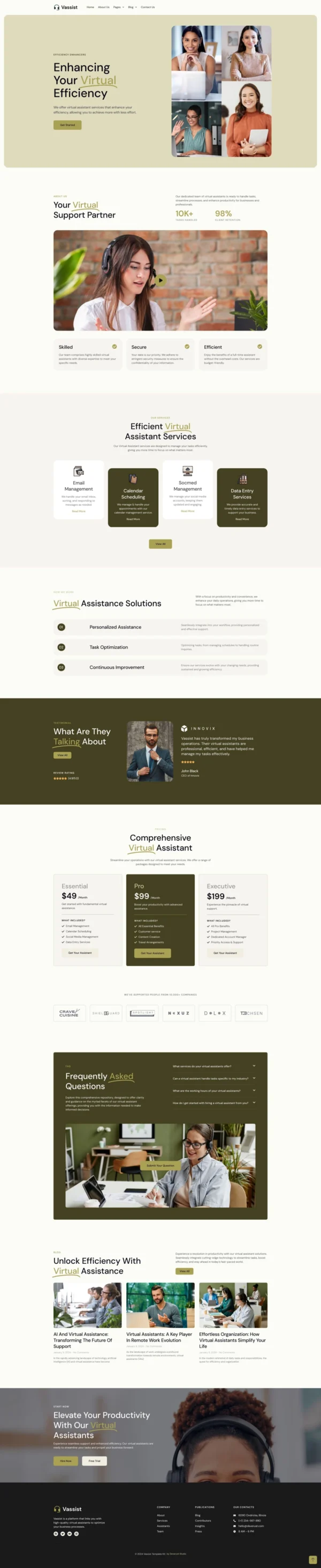 Vassist - Virtual Assistant Website Design Package