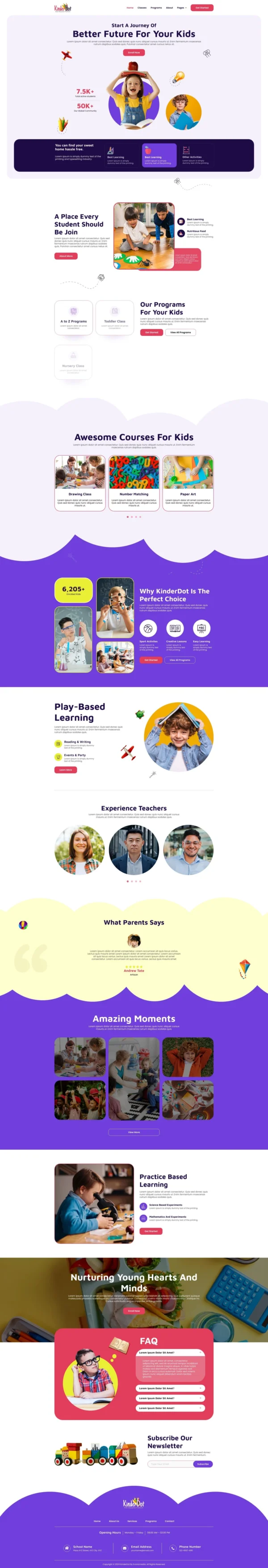 Kinderdot - Kindergarten & Pre-School Website Design Package