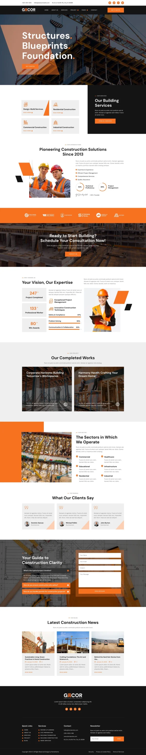 Gacor - Construction Company Website Design Package