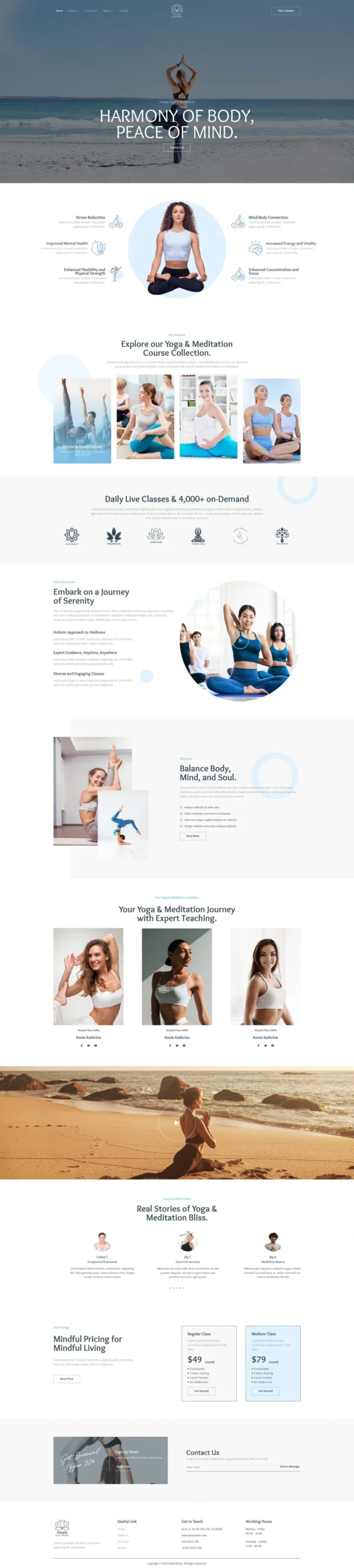 Deeply - Yoga & Meditation Website Design Package