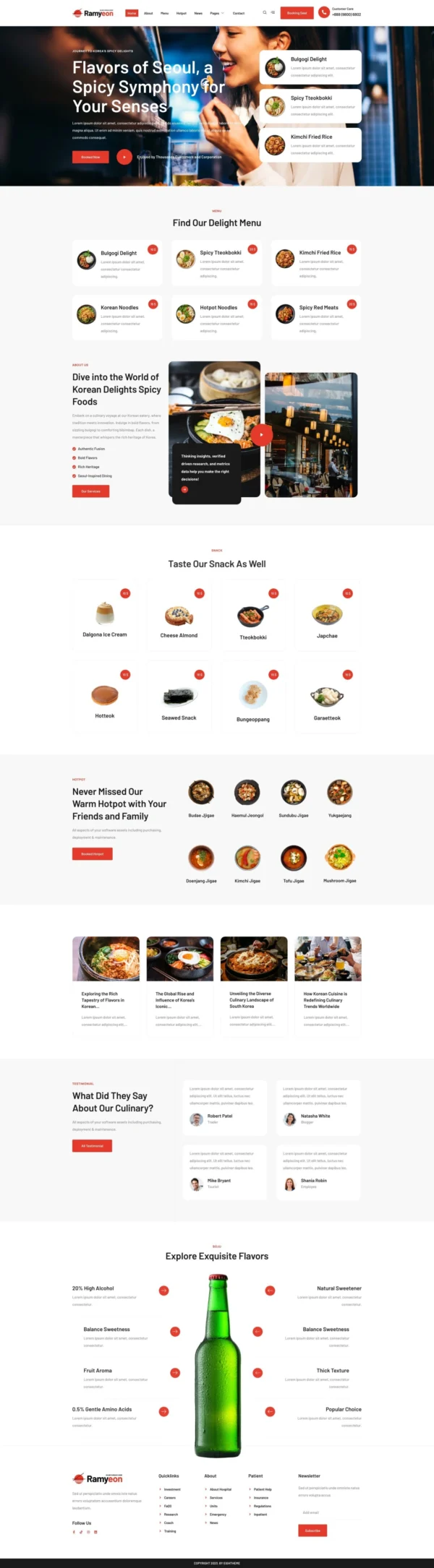 Ramyeon - Korean Restaurant Website Design Package