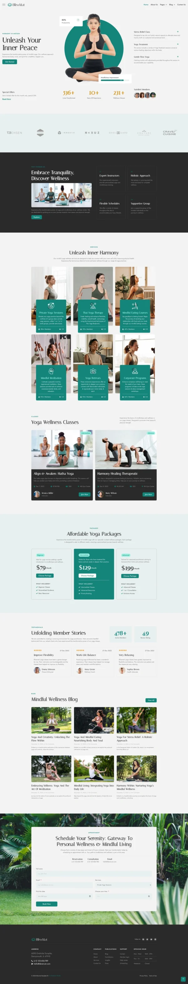 BlissMat - Yoga & Wellness Website Design Package