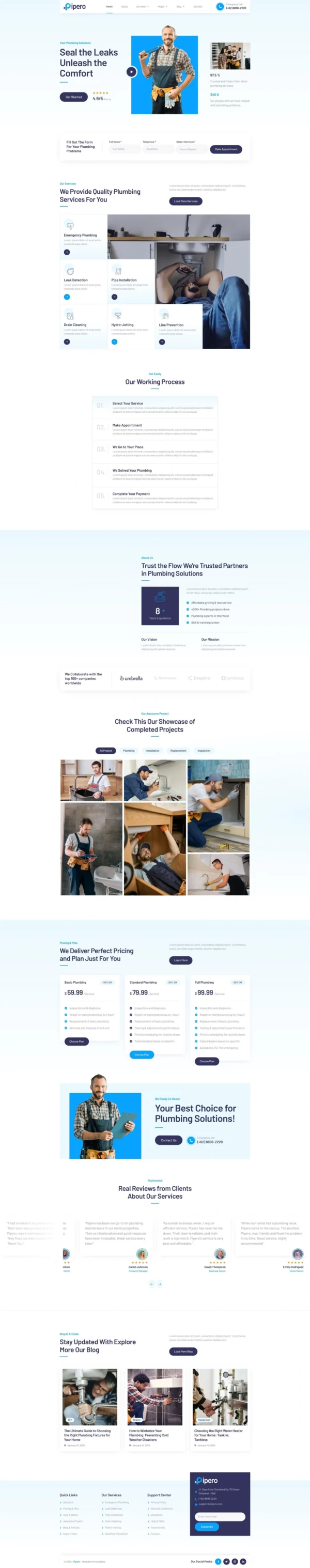 Pipero – Plumber & Handyman Services Website Design Package