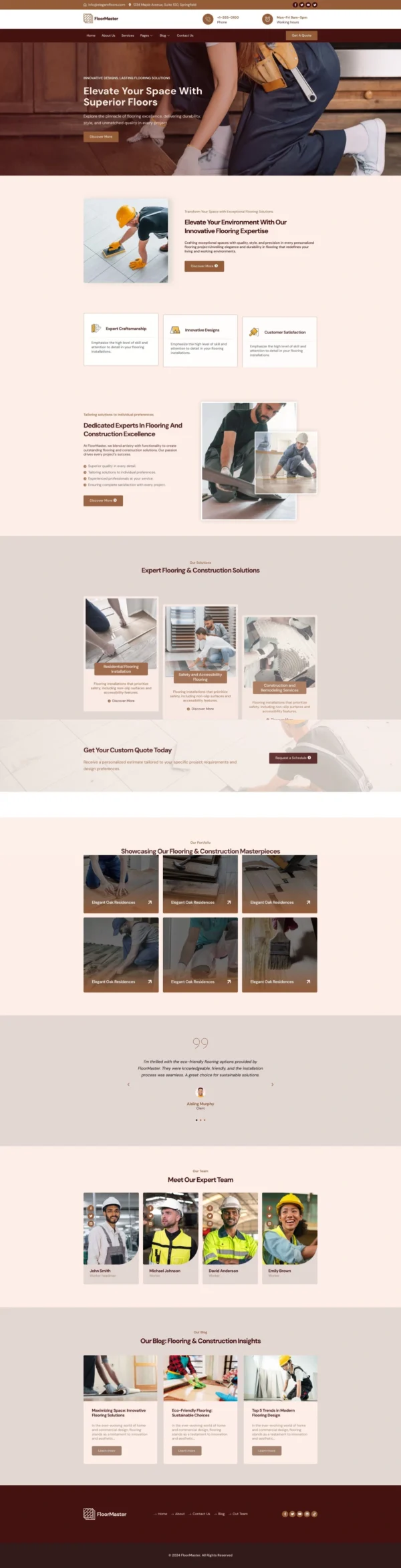 FloorMaster - Flooring & Construction Service Website Design Package