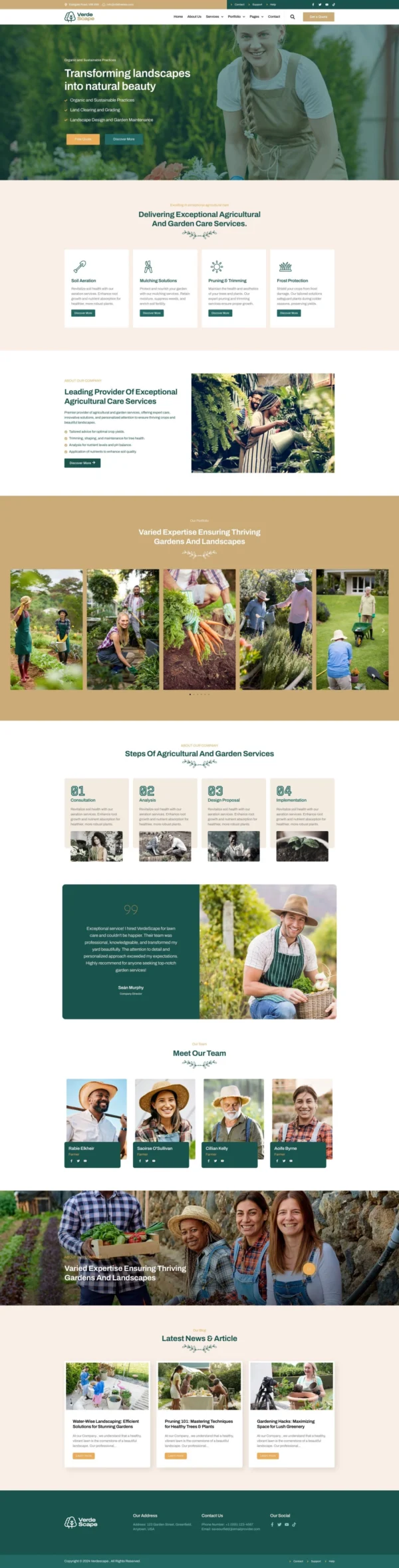 VerdeScape - Landscaping & Garden Care Website Design Package