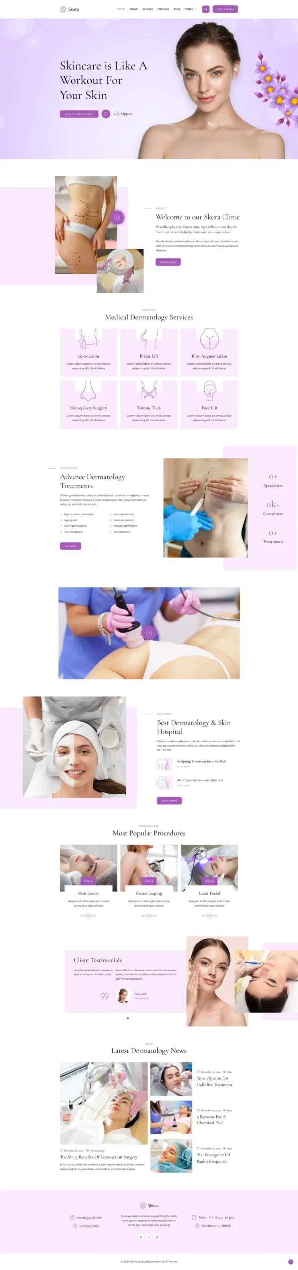 Skora - Dermatology & Skin Care Website Design Package