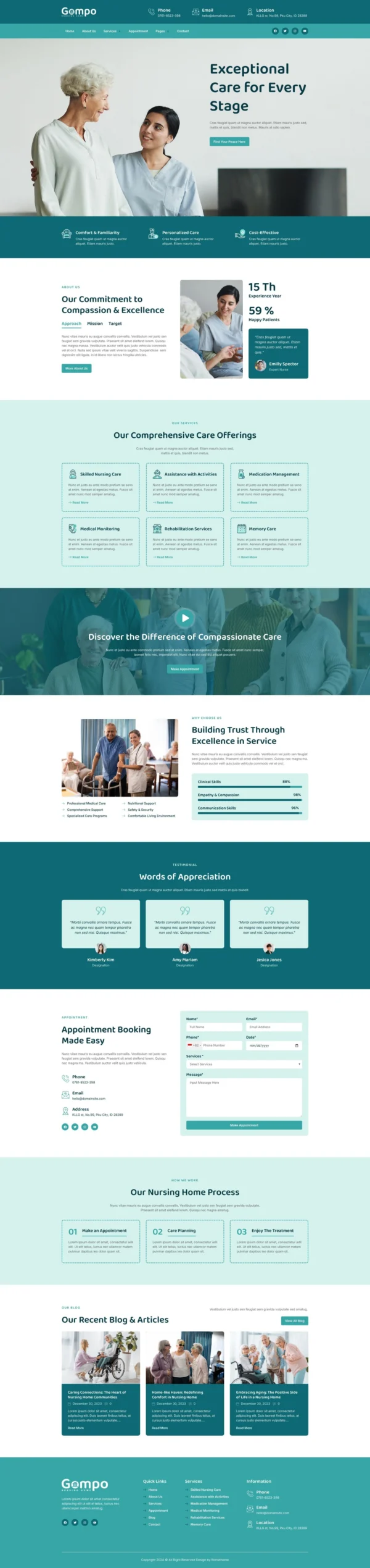 Gompo - Nursing Home Website Design Package