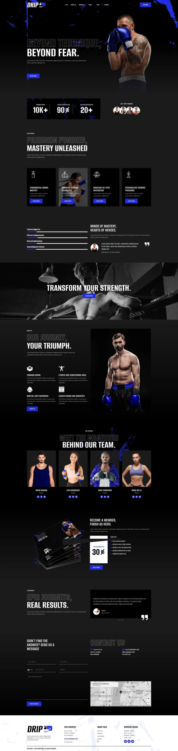 Drip - Boxing School & Martial Arts Website Design Package