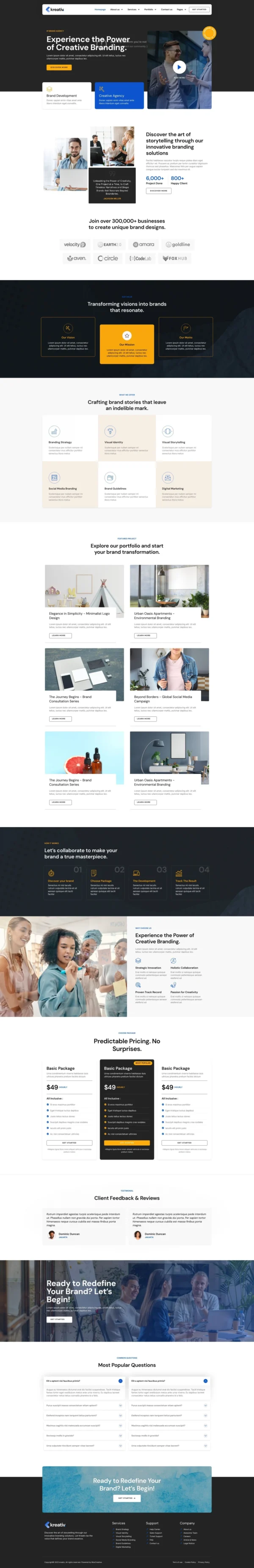 Kreativ - Digital Agency & Creative Branding Website Design Package