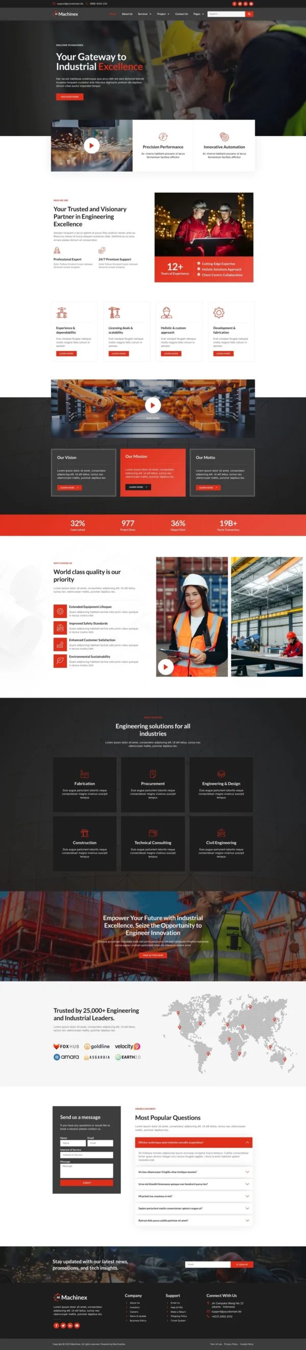 Machinex - Engineering & Industrial Service Website Design Package