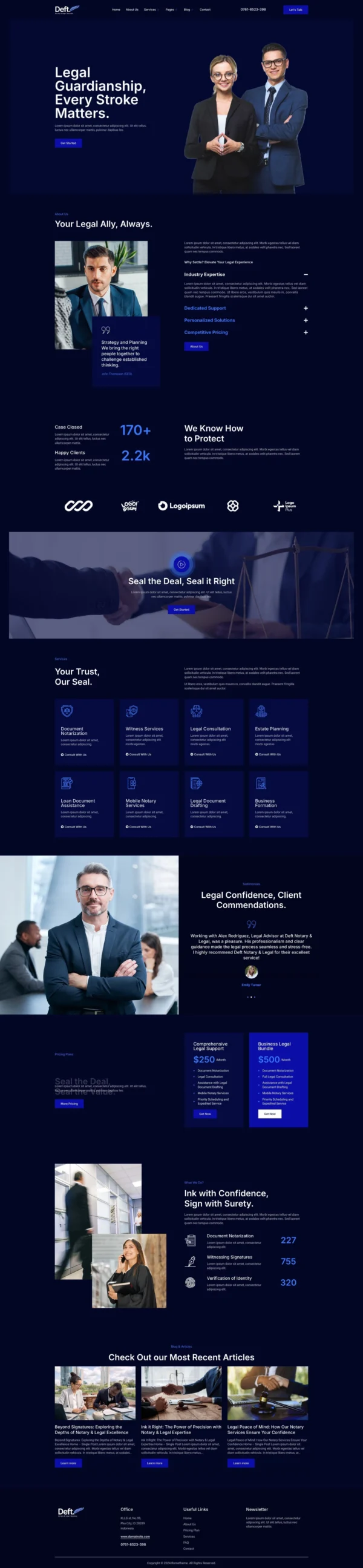 Deft - Notary Public & Legal Services Website Design Package