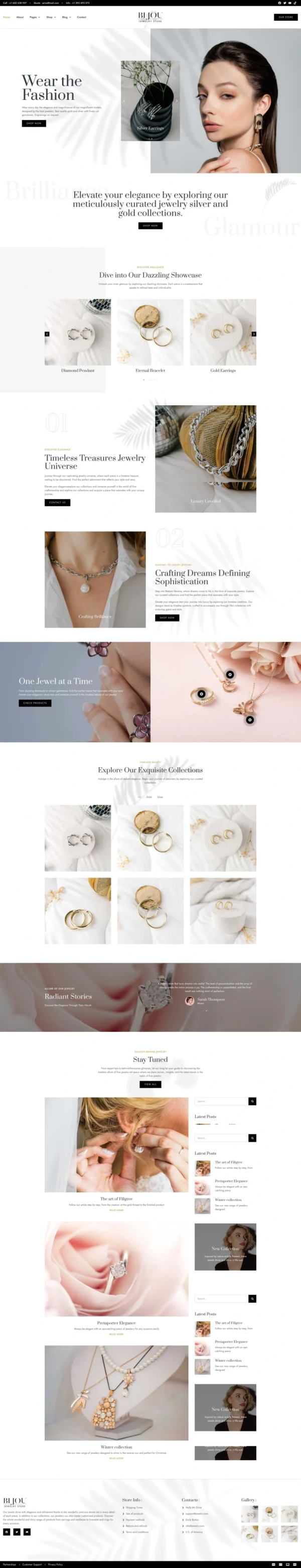 Bijou - Jewelry Store Website Design Package