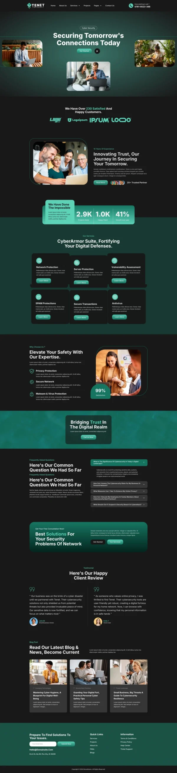 Tenet - Cyber Security Services Website Design Package