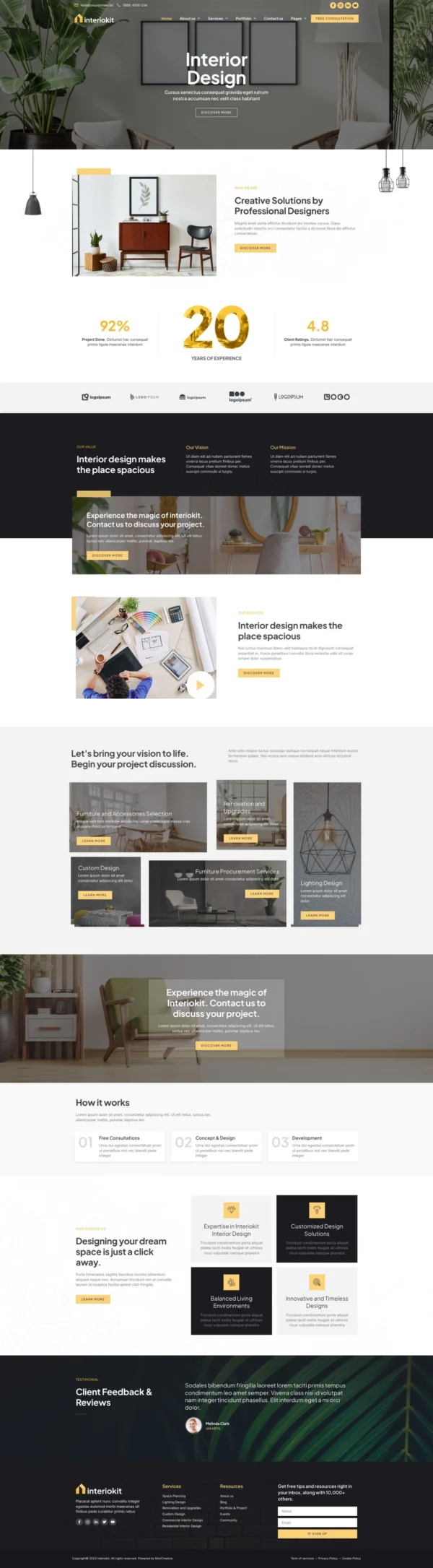 Interiokit - Interior Design & Architecture Website Design Package