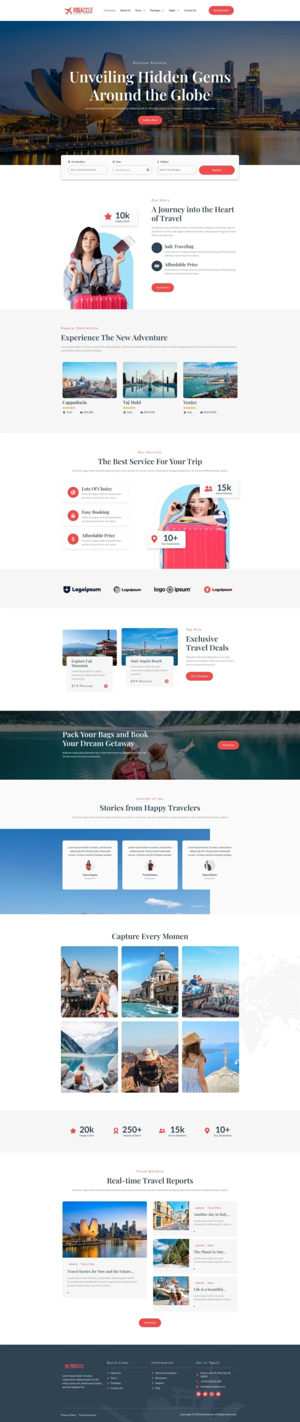 Pinnacle - Tour and Travel Website Design Package