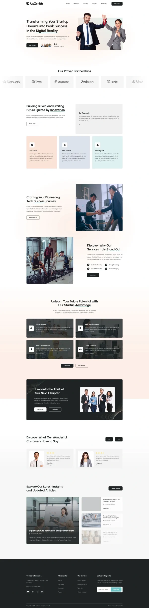 UpZenith – Startup Company & Business Website Design Package