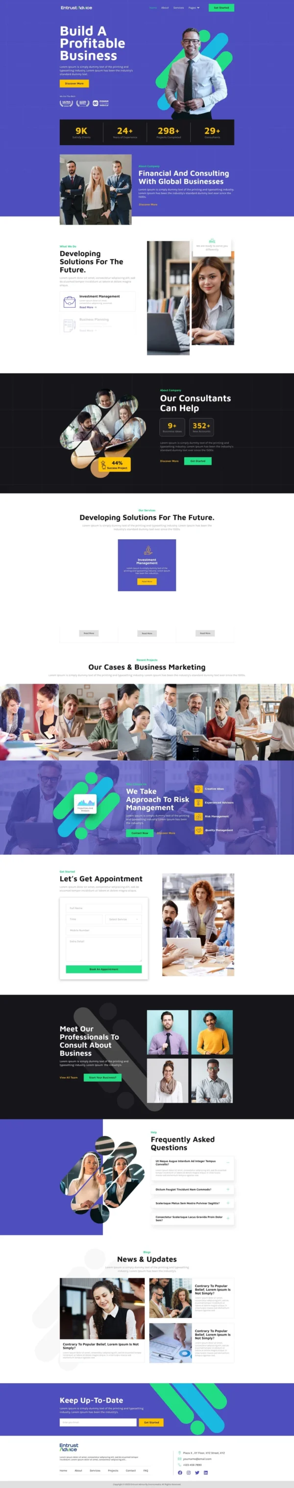 Entrust Advice - Business & Finance Consulting Website Design Package