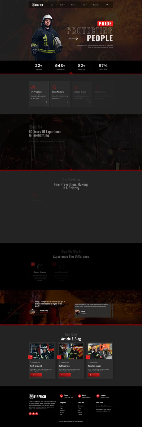 Firefigh - Firefighter & Fire Department Website Design Package