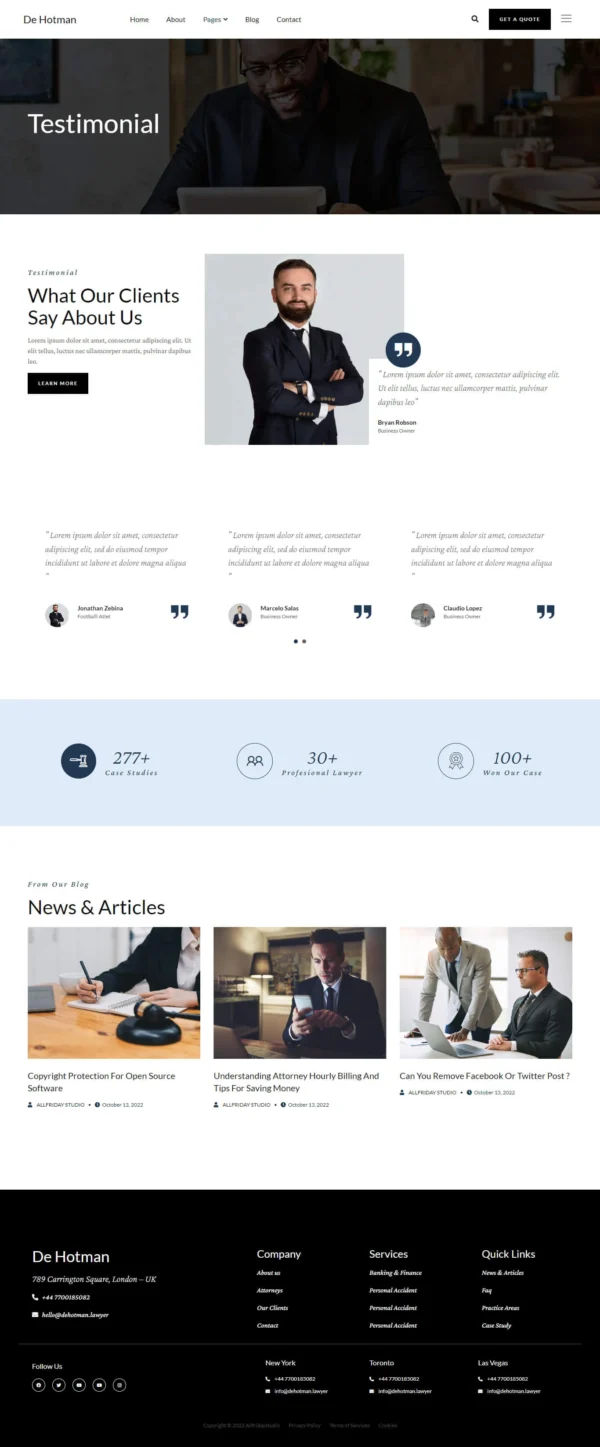 DeHotman - Laywer & Attorney Firm Website Design Package - Image 2