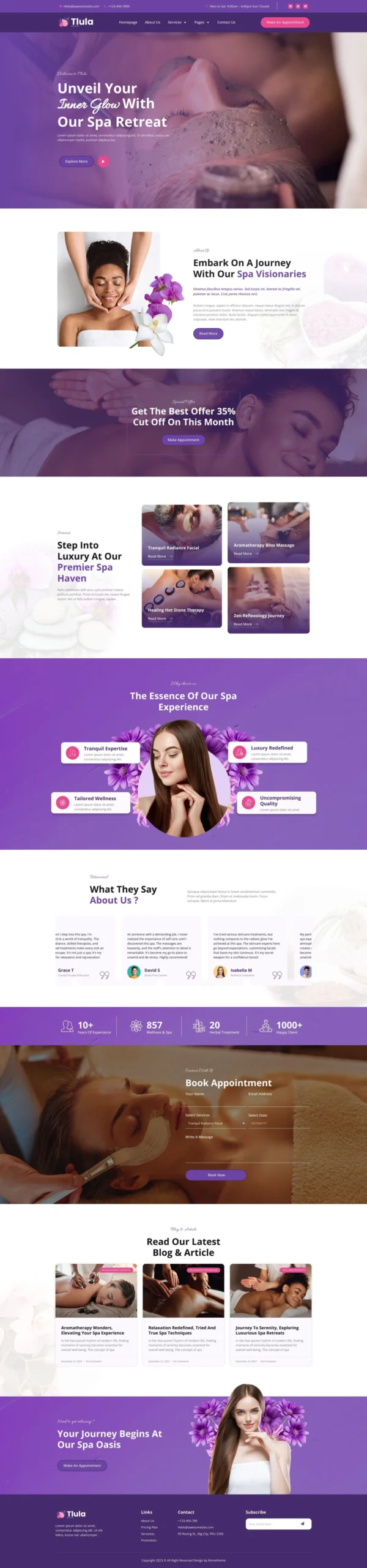 Tlula - Spa & Wellness Website Design Package