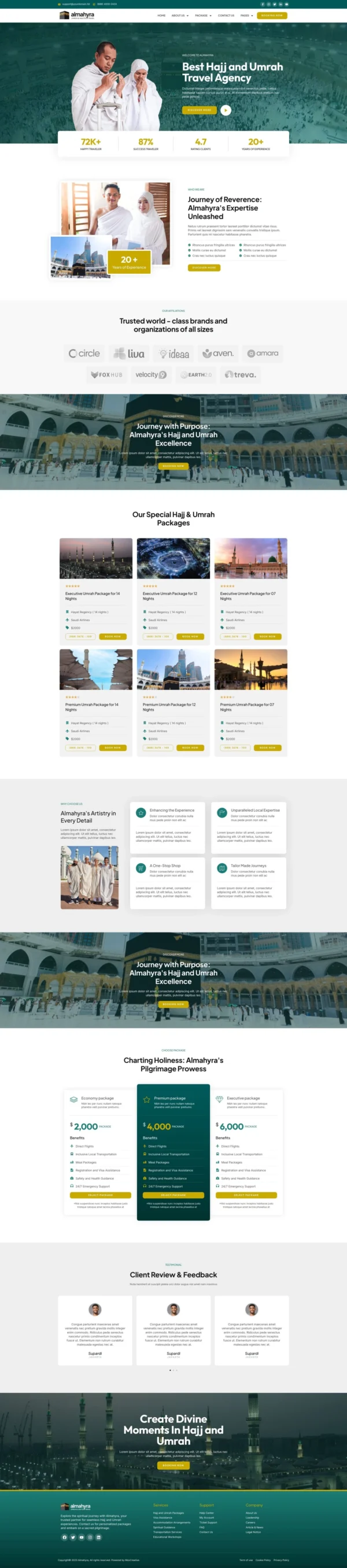 Almahyra - Umrah & Hajj Tour Travel Website Design Package