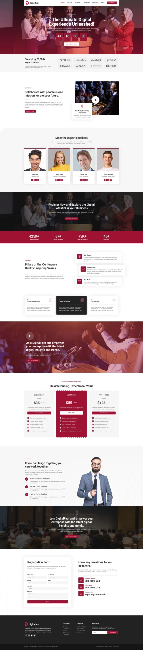 DigitalFest - Event & Conference Website Design Package