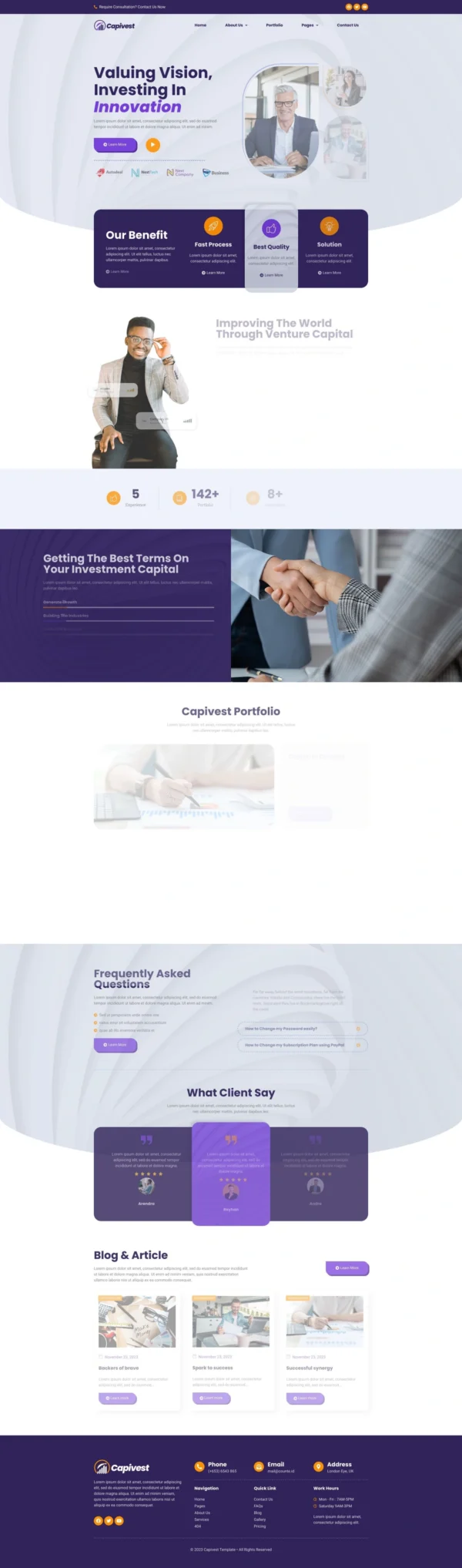 Capivest - Venture Capital Investment Website Design Package