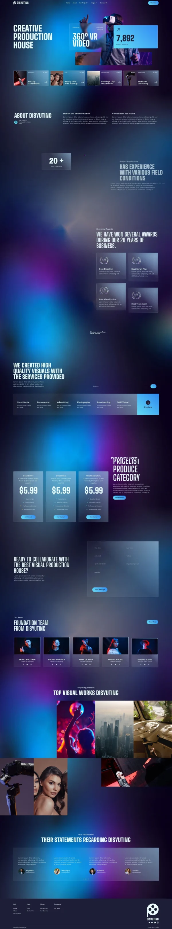 Disyuting - Production House Website Design Package