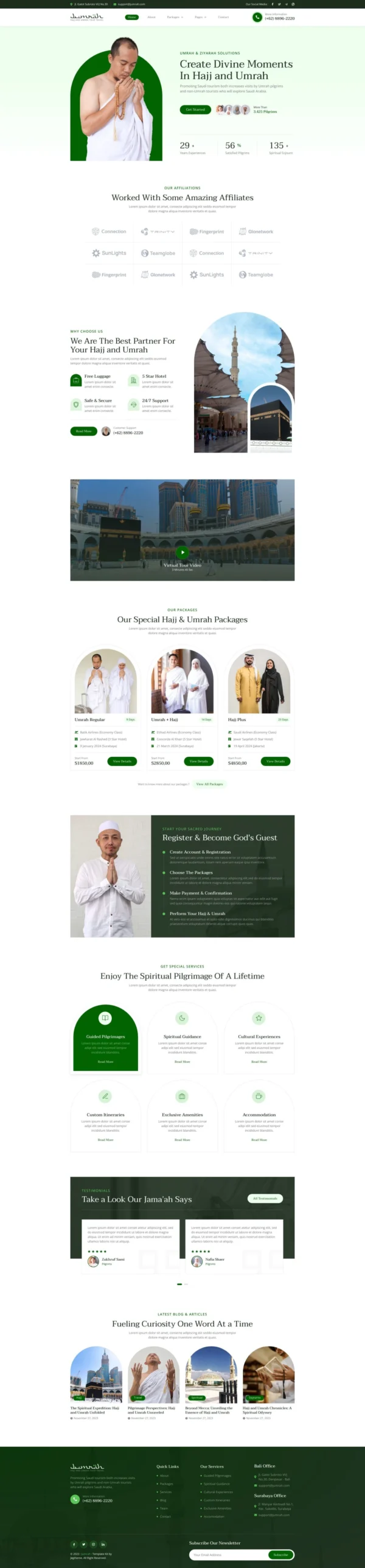 Jumrah – Hajj & Umrah Tour Travel Website Design Package
