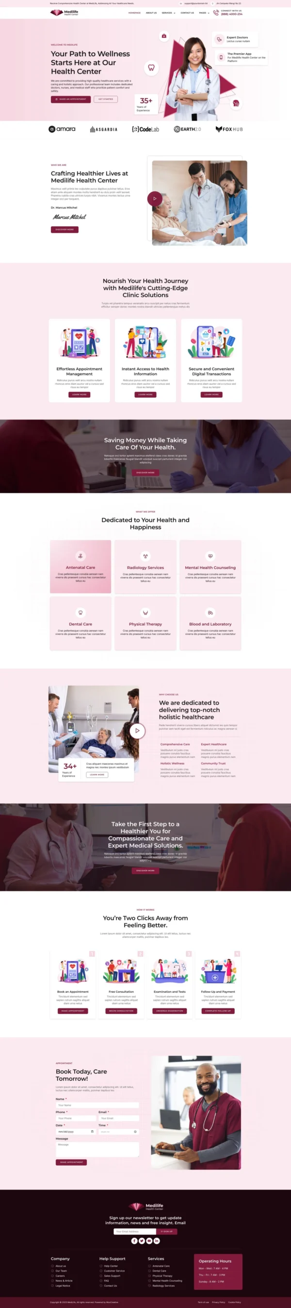 MediLife - Medical Clinic Services Website Design Package