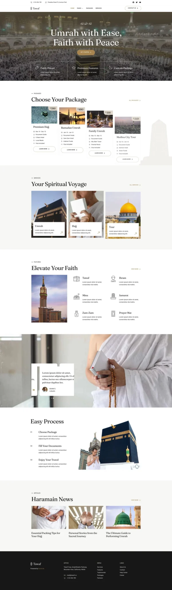 Tawaf - Hajj & Umrah Tour Agency Website Design Package