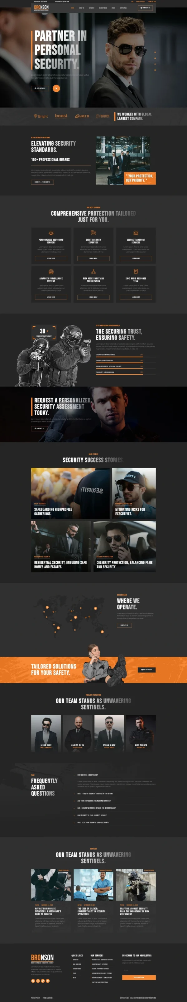 Bronson - Bodyguards & Security Agency Website Design Package