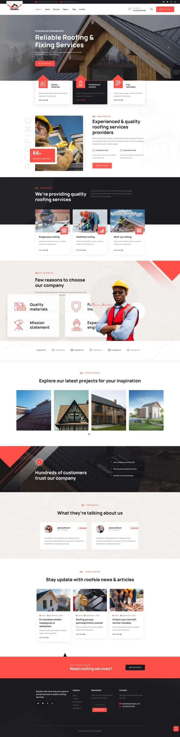 Roofsie - Roofing Services Website Design Package