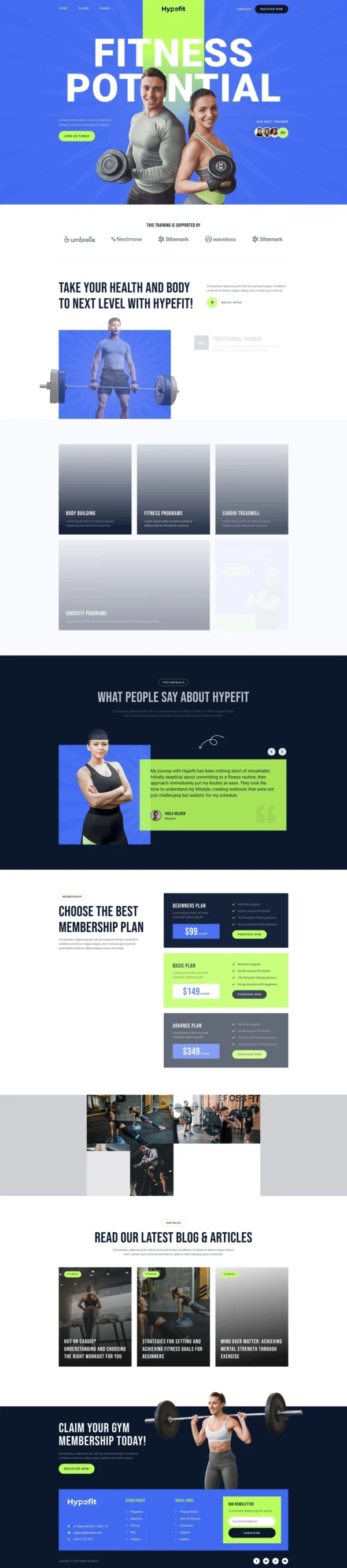 Hypefit – Personal Trainer & Fitness Website Design Package