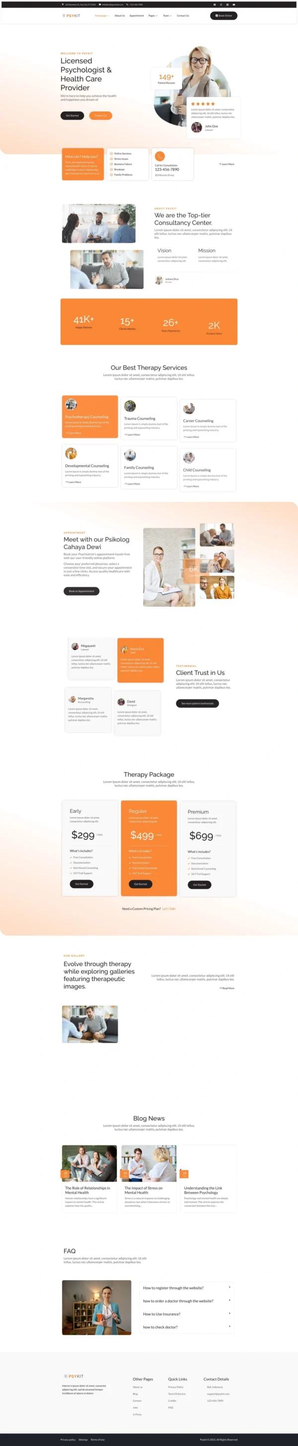 Psykit - Psychology & Counseling Website Design Package