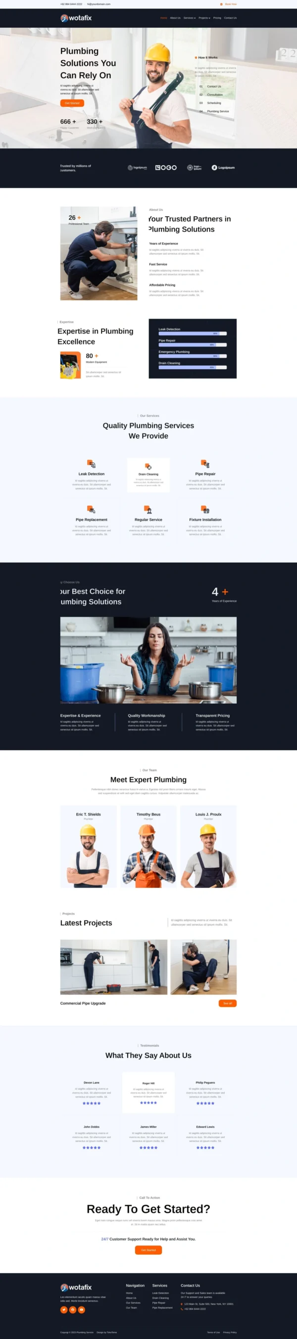 Wotafix - Plumbing Service Website Design Package