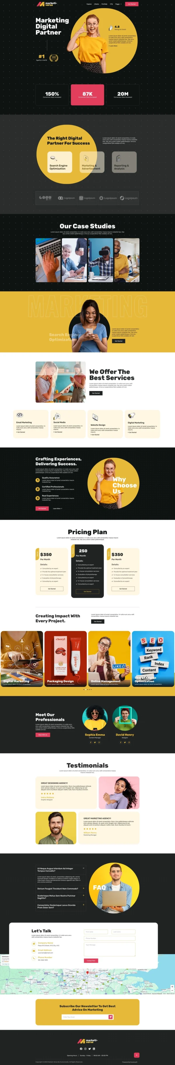 Marketiverse – Digital Marketing Services Landing Page Website Design Package