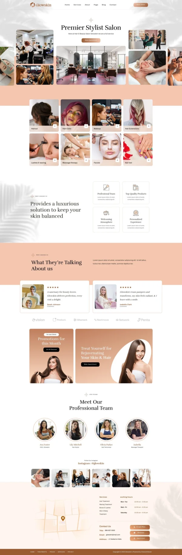 Glowskin - Beauty Salon & Spa Website Design Package