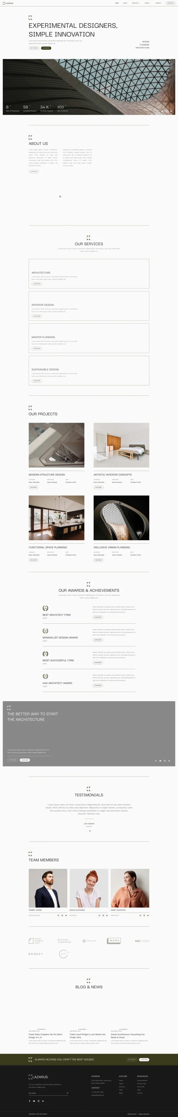 Lazarus - Architecture & Interior Design Website Design Package