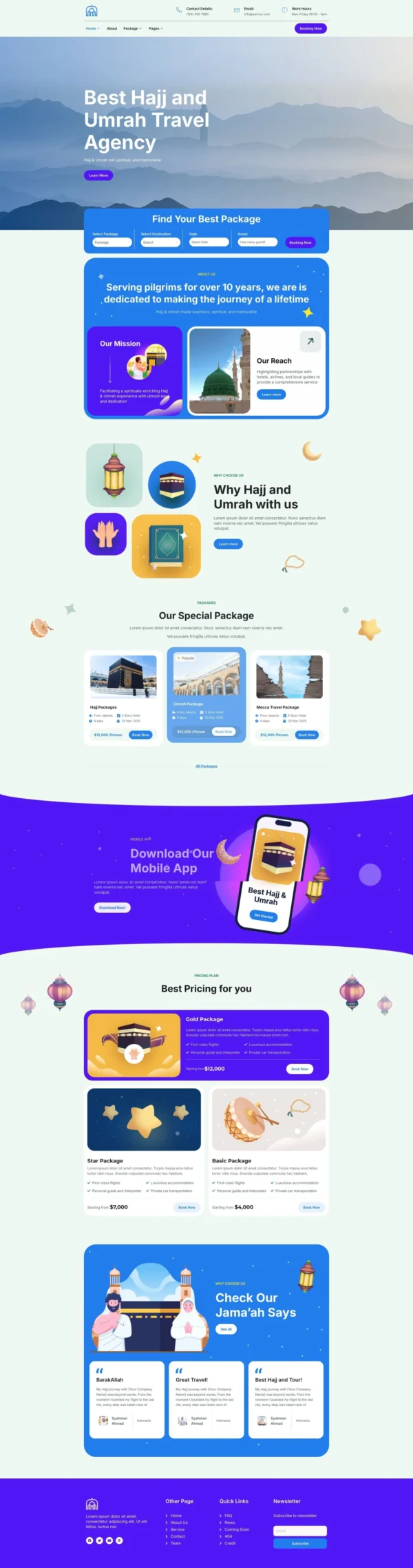 Uhud - Hajj & Umrah Tour Travel Website Design Package