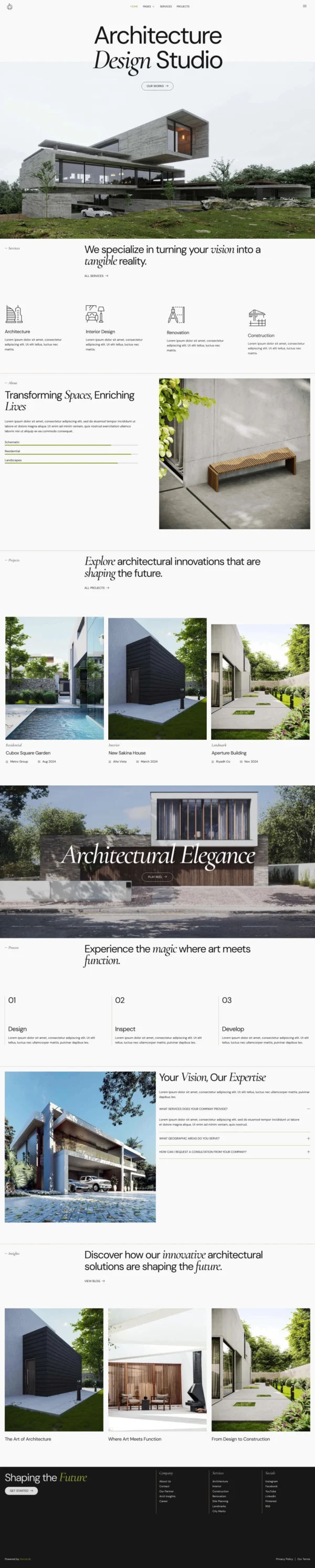 Dome - Architecture & Interior Design Website Design Package