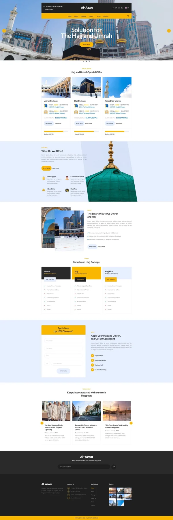 Azwa - Umrah & Hajj Tour Travel Website Design Package