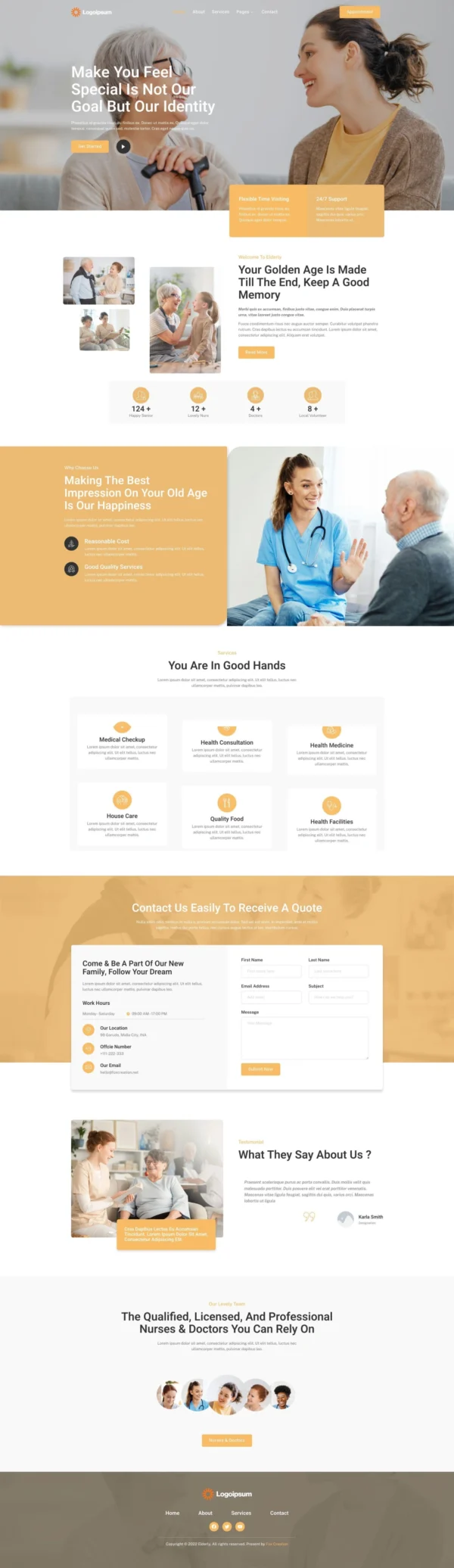 Elderly - Senior Care Services Website Design Package