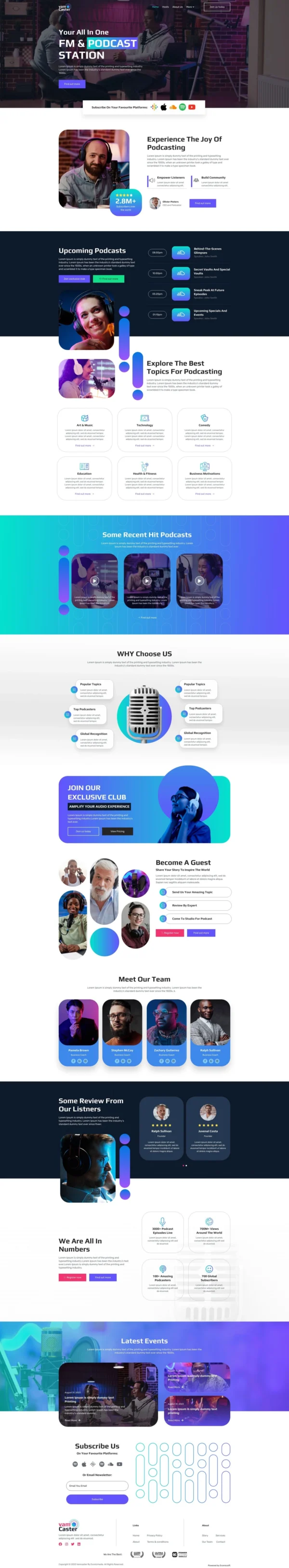 Vamcaster - Podcast & Video Streaming Website Design Package