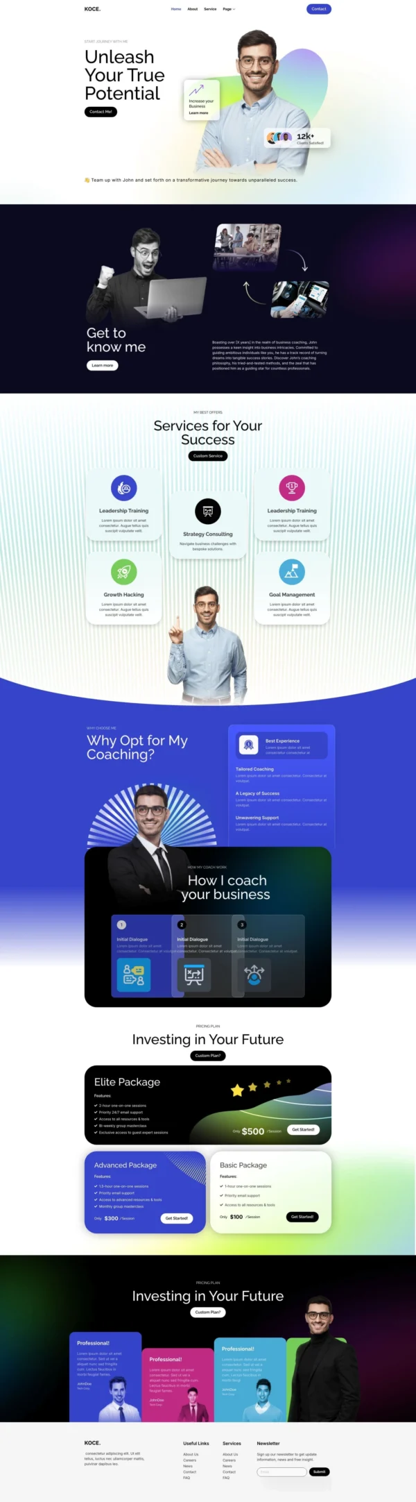 Koce - Life Coach & Motivator Website Design Package