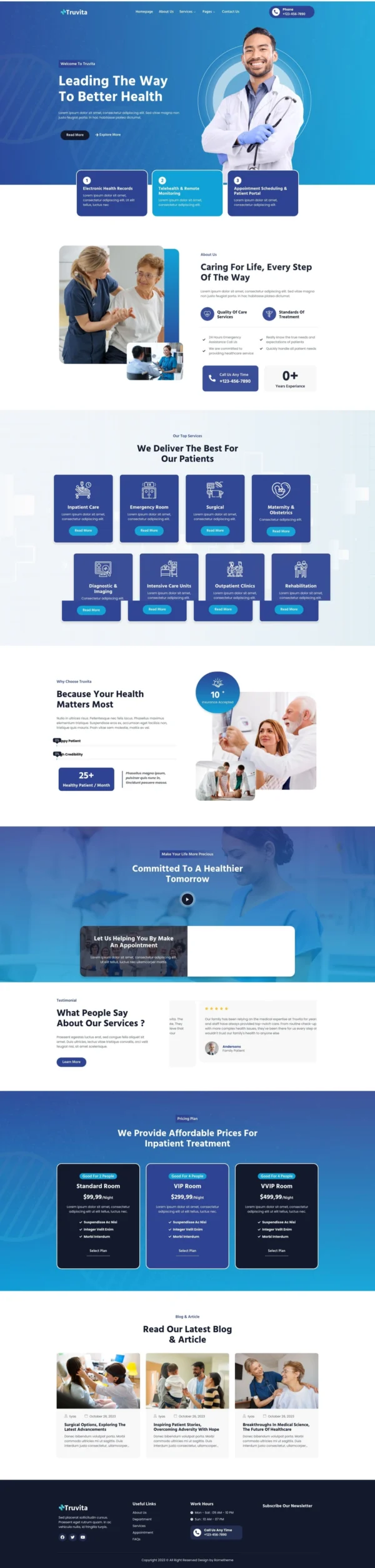Truvita - Medical Healthcare Website Design Package