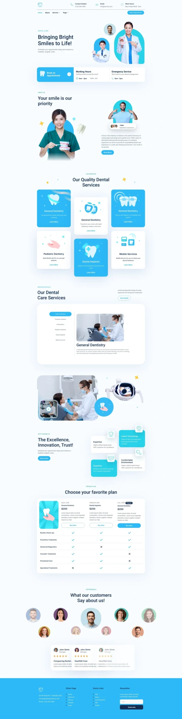 Dentsmile – Dentist & Dental Clinic Website Design Package