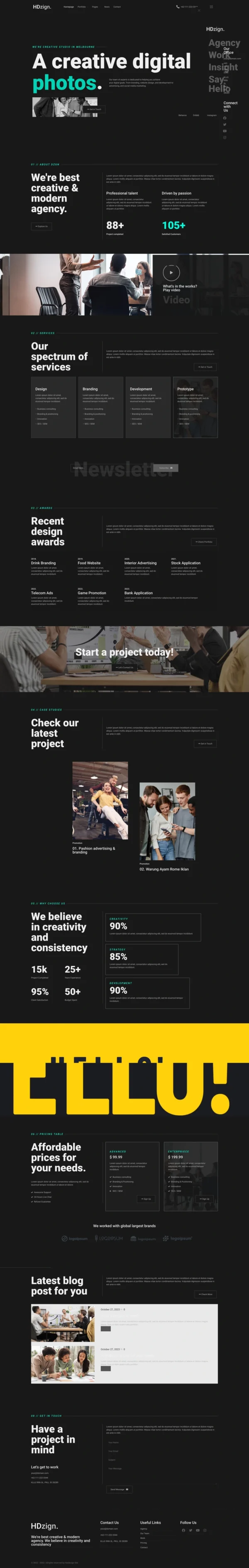 HDzign - Dark Digital Agency Website Design Package