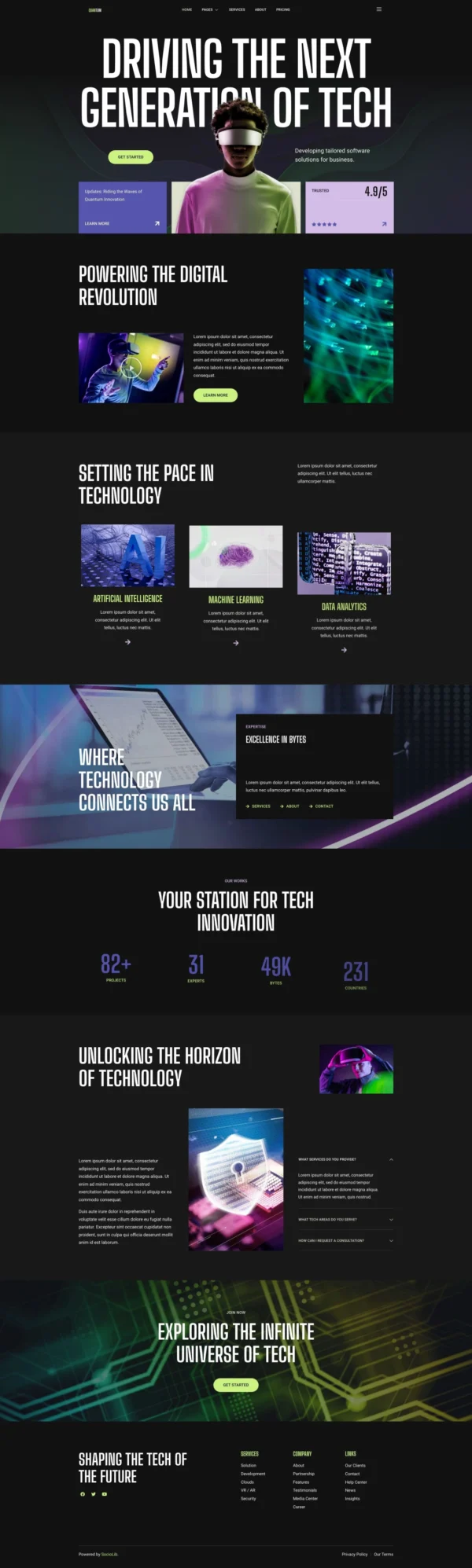 Quantum - Technology & IT Solutions Website Design Package